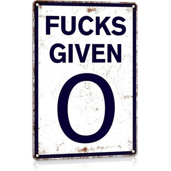 Funny 0 Given Vintage Metal Tin Signs Parody Speed Limit Sign Funny Garage Man - Picture 8 of 8